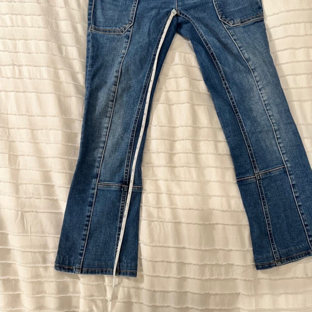 Pilcro Anthropologie Cropped Bootcut Jeans Women's 25 Patchwork Flare Y2K Indie - Picture 4 of 16